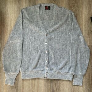 Men’s Vintage Arnold Palmer Grey Cardigan, Size Large